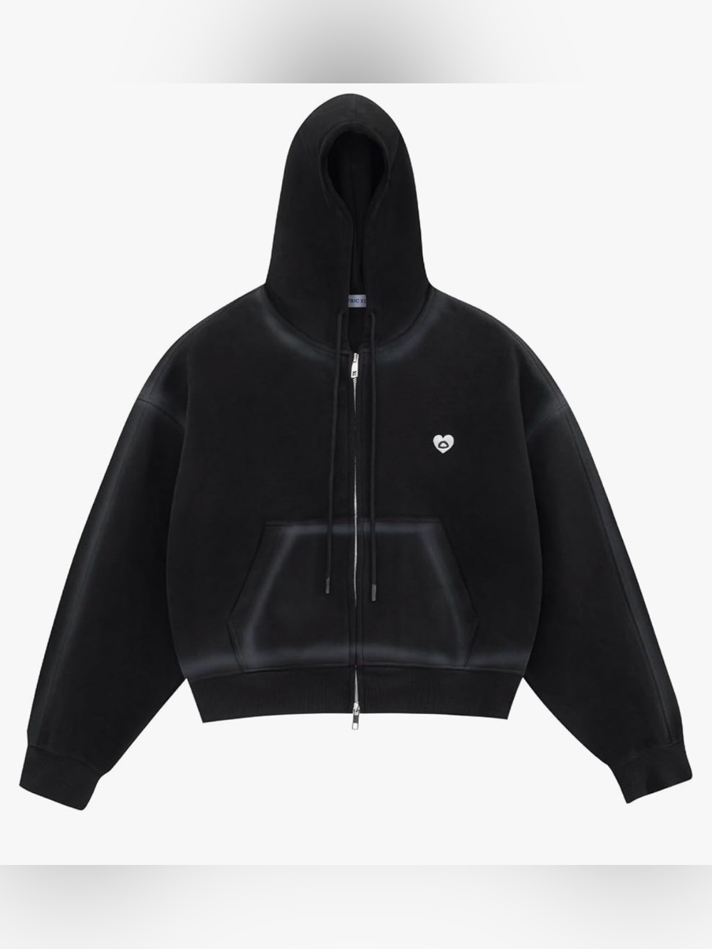 Aelfric Eden Boxy Washed Double Zip Up Hoodie